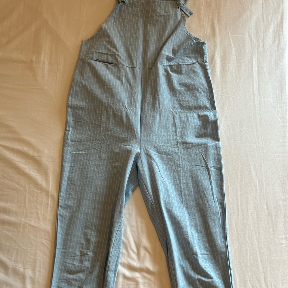 Stylish Loose Blue Overalls